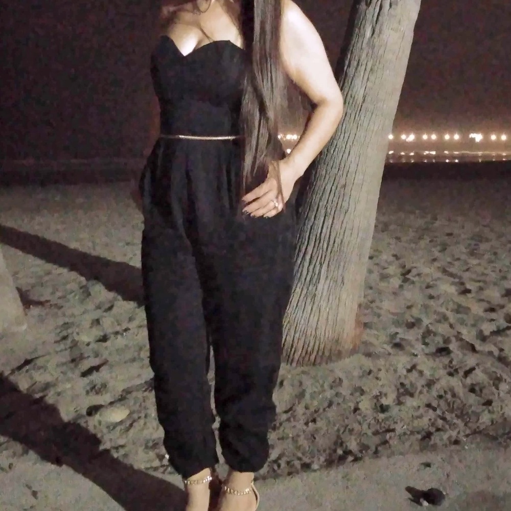 H&M Black Pants Romper with side pockets